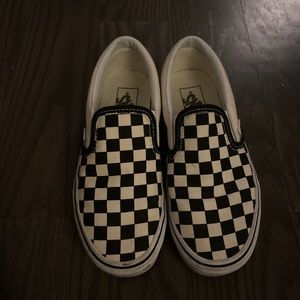 checker vans slip ons. near perfect condition